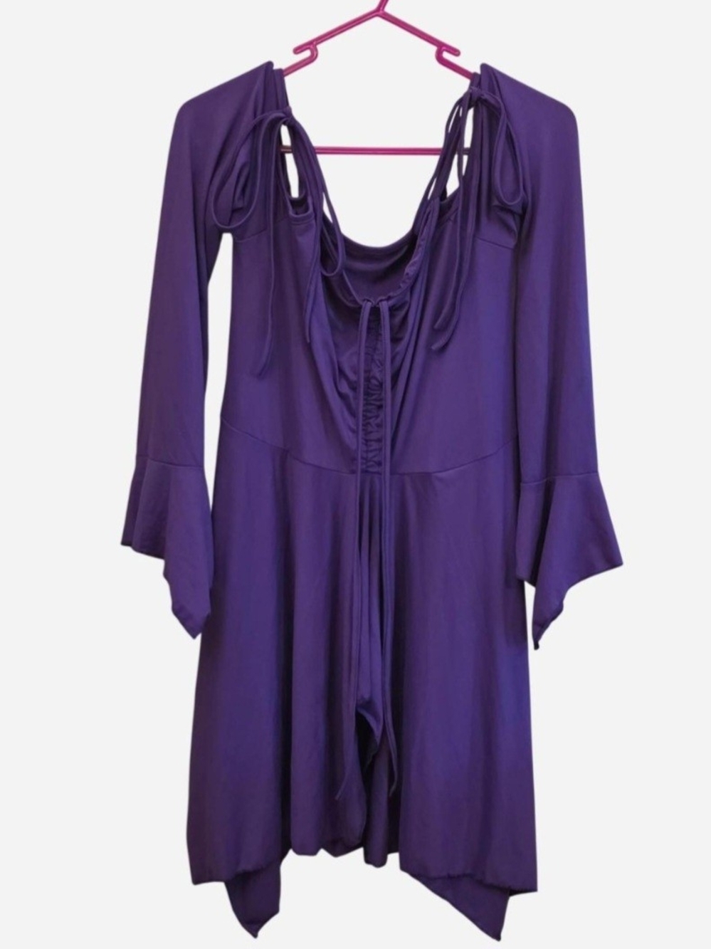 Purple Asymmetrical Ruched Dress Fairy Vibes, Renaissance, Halloween, Whimsygoth